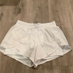 Nike white shorts with spandex